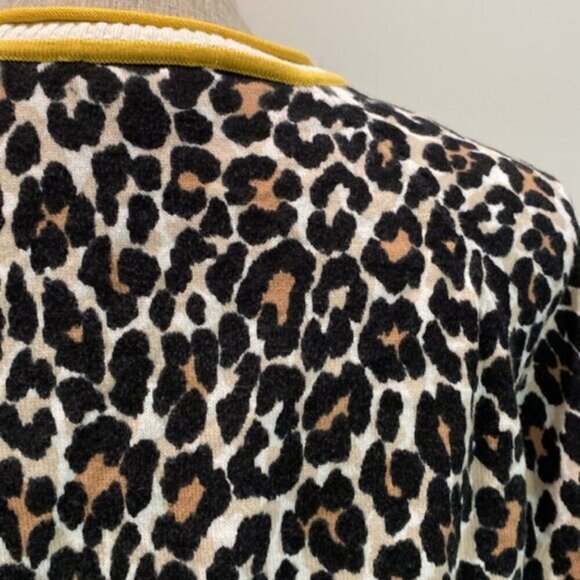 Olsen Leopard print long sleeve sweater Medium pullover - Picture 9 of 16